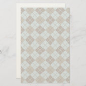 Argyle Pattern in Blue and Taupe Briefpapier (Voorkant / Achterkant)