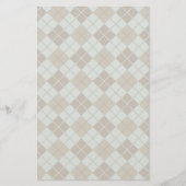 Argyle Pattern in Blue and Taupe Briefpapier (Voorkant)