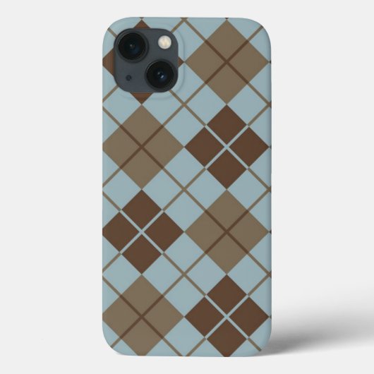 Argyle Pattern in Blue and Taupe Case-Mate iPhone Case (Achterkant)