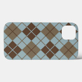 Argyle Pattern in Blue and Taupe Case-Mate iPhone Case (Achterkant (horizontaal))