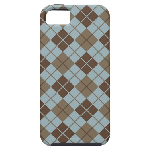 Argyle Pattern in Blue and Taupe Case-Mate iPhone Case (Achterkant)