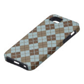 Argyle Pattern in Blue and Taupe Case-Mate iPhone Case (Onderkant)