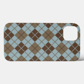 Argyle Pattern in Blue and Taupe Case-Mate iPhone Case (Achterkant (horizontaal))