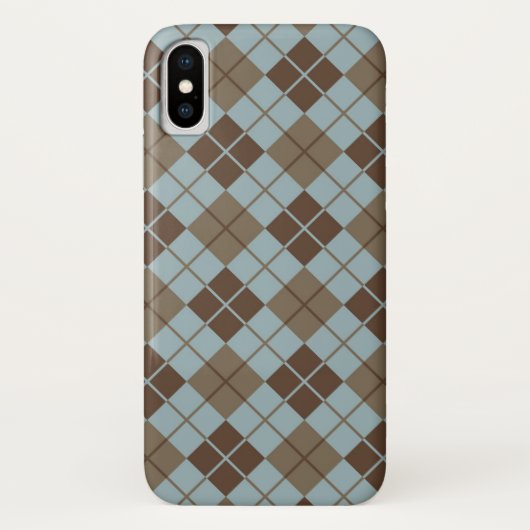 Argyle Pattern in Blue and Taupe Case-Mate iPhone Case (Achterkant)
