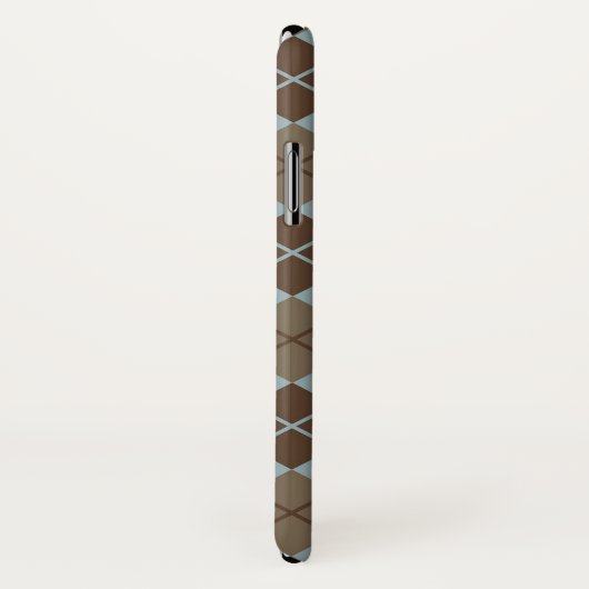 Argyle Pattern in Blue and Taupe Case-Mate iPhone Case (Achterkant / rechts)