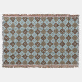 Argyle Pattern in Blue and Taupe Deken (Voorkant)