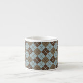 Argyle Pattern in Blue and Taupe Espresso Kop (Voorkant)