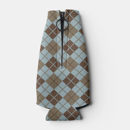 Argyle Pattern in Blue and Taupe Flesjeskoeler (Achterkant)