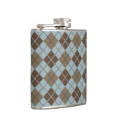 Argyle Pattern in Blue and Taupe Heupfles (Rechts)