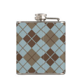 Argyle Pattern in Blue and Taupe Heupfles (Achterkant)