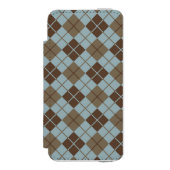 Argyle Pattern in Blue and Taupe Incipio iPhone Portemonnee Hoesje (Voorkant Agenda)