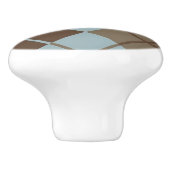 Argyle Pattern in Blue and Taupe Keramische Knop (Zijkant)