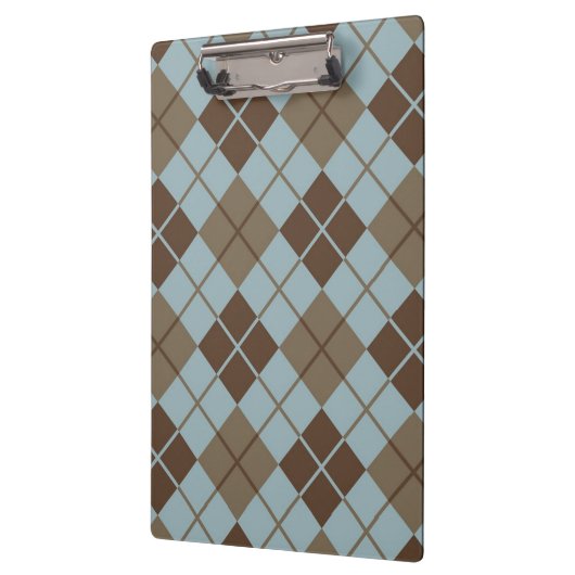 Argyle Pattern in Blue and Taupe Klembord (Links)