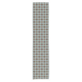 Argyle Pattern in Blue and Taupe Korte Tafelloper (Voorkant)