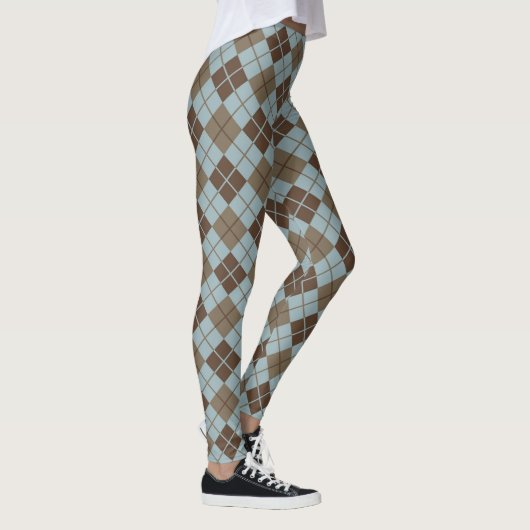 Argyle Pattern in Blue and Taupe Leggings (Rechts)