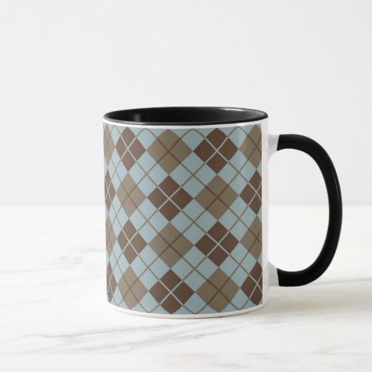 Argyle Pattern in Blue and Taupe Mok (Rechts)