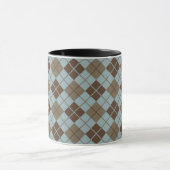 Argyle Pattern in Blue and Taupe Mok (Midden)