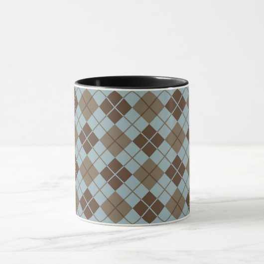 Argyle Pattern in Blue and Taupe Mok (Midden)