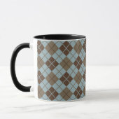 Argyle Pattern in Blue and Taupe Mok (Links)