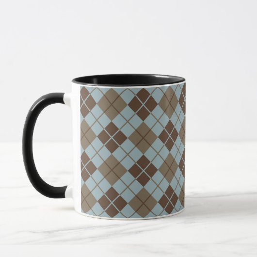 Argyle Pattern in Blue and Taupe Mok (Links)