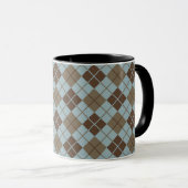 Argyle Pattern in Blue and Taupe Mok (Voorkant rechts)