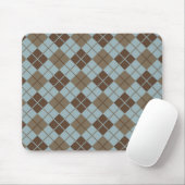 Argyle Pattern in Blue and Taupe Muismat (Met muis)