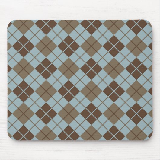 Argyle Pattern in Blue and Taupe Muismat (Voorkant)