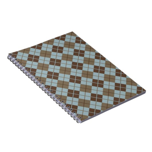Argyle Pattern in Blue and Taupe Notitieboek (Rechterzijde)