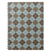 Argyle Pattern in Blue and Taupe Notitieboek (Voorkant)