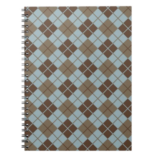 Argyle Pattern in Blue and Taupe Notitieboek (Voorkant)