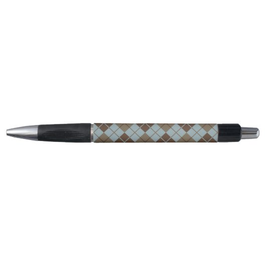 Argyle Pattern in Blue and Taupe Pen (Voorkant)