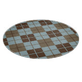 Argyle Pattern in Blue and Taupe Snijplank (Hoek)