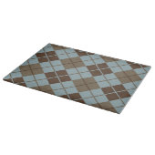 Argyle Pattern in Blue and Taupe Snijplank (Hoek)
