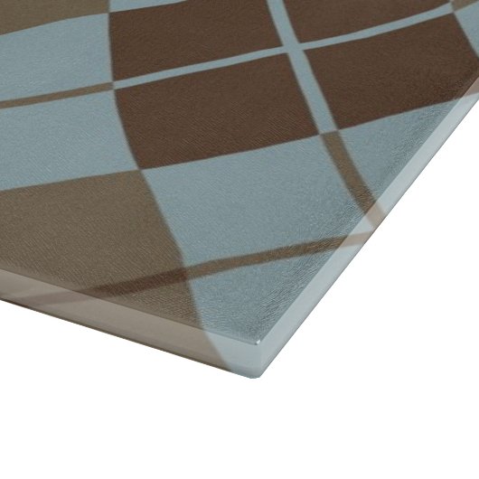 Argyle Pattern in Blue and Taupe Snijplank (Hoek)