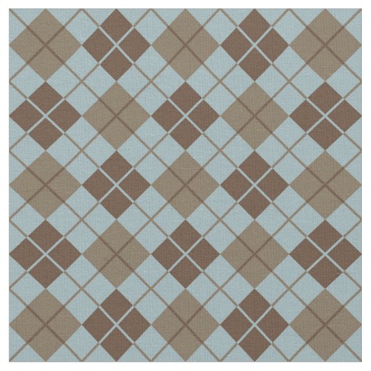 Argyle Pattern in Blue and Taupe Stof (Close Up)