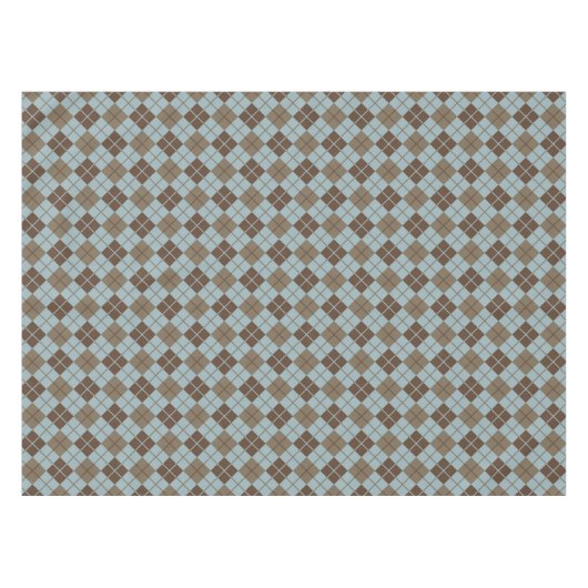 Argyle Pattern in Blue and Taupe Tafelkleed (Voorkant (Horizontaal))