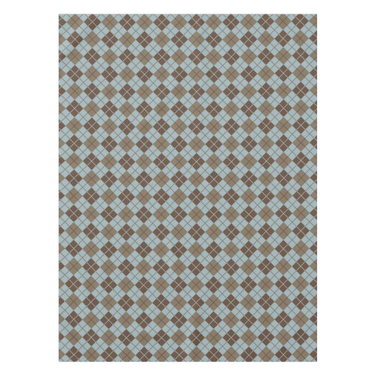 Argyle Pattern in Blue and Taupe Tafelkleed (Voorkant)