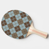 Argyle Pattern in Blue and Taupe Tafeltennisbatje (Zijkant)
