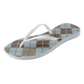 Argyle Pattern in Blue and Taupe Teenslippers (Schuin)