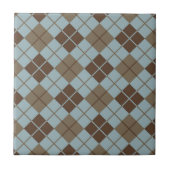 Argyle Pattern in Blue and Taupe Tegeltje (Voorkant)