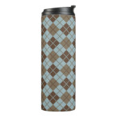 Argyle Pattern in Blue and Taupe Thermosbeker (Gedraaid links)