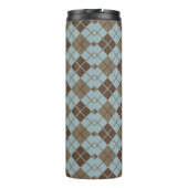 Argyle Pattern in Blue and Taupe Thermosbeker (Achterkant)