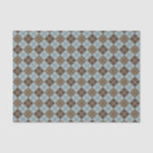 Argyle Pattern in Blue and Taupe Tissuepapier (Voorkant)