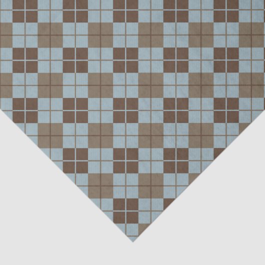 Argyle Pattern in Blue and Taupe Tissuepapier (Detail)