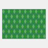 Argyle Pattern Red en Green Inpakpapier Vel (Voorkant)