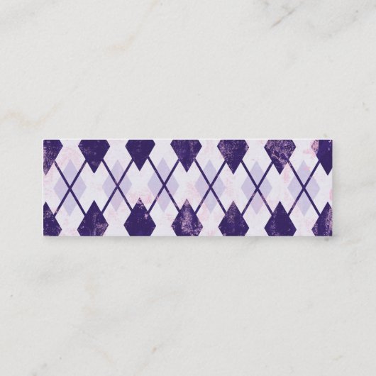 Argyle Pattern, Rhombus Pattern, Paarse Argyle Mini Visitekaartje (Achterkant)
