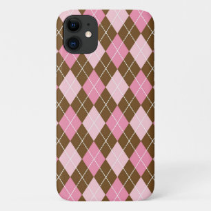 Argyle Pattern, Rhombus Pattern, Roze Argyle Case-Mate iPhone Case