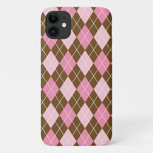 Argyle Pattern, Rhombus Pattern, Roze Argyle Case-Mate iPhone Case (Achterkant)