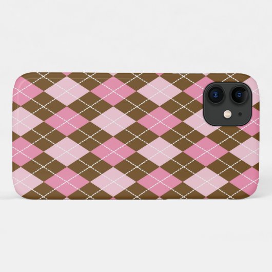 Argyle Pattern, Rhombus Pattern, Roze Argyle Case-Mate iPhone Case (Achterkant (horizontaal))