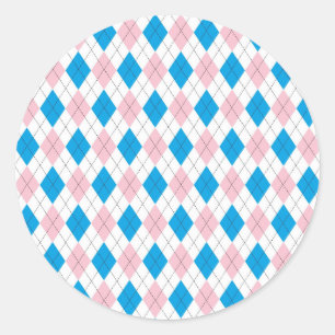 Argyle Pattern Ronde Sticker